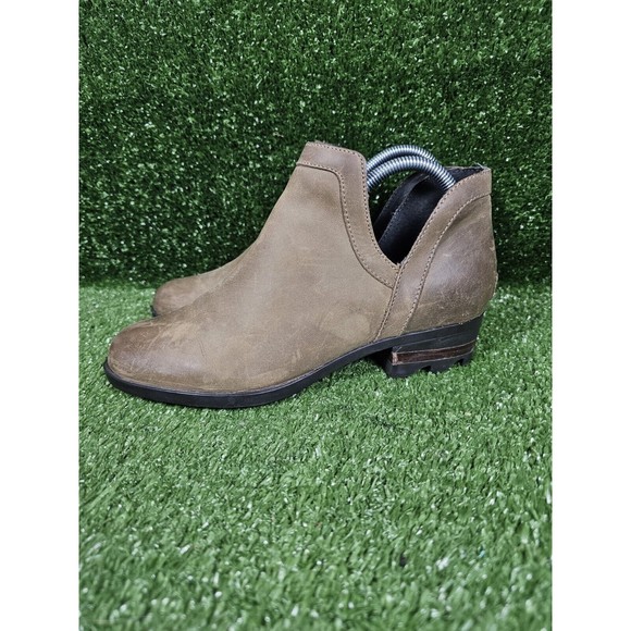 Sorel Lolla Ankle Boots Sage Leather Cut Out Sides Womens Size US‎ 8.5 - Picture 3 of 9